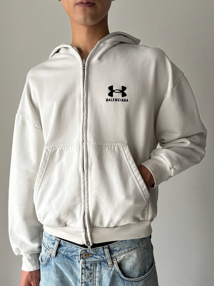 BALENCIAGA ZIP-UP HOODIE WHITE バレンシアガ 正規取扱店