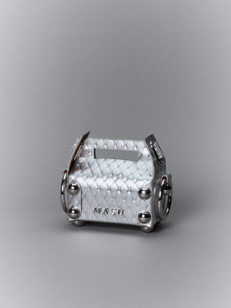 LEATHER CAKE BAG PETIT SILVER