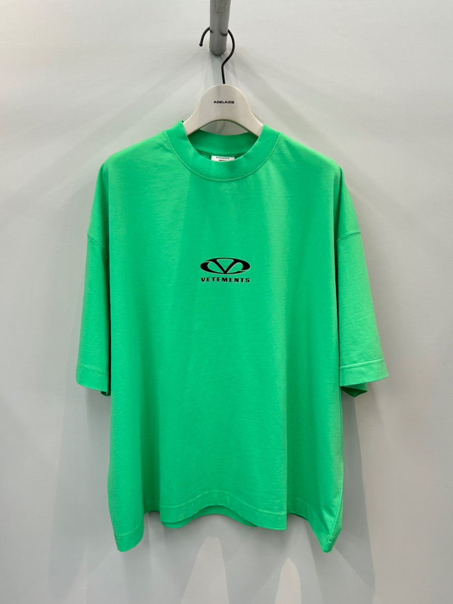 VETEMENTS OVAL LOGO CROPPED BOXY T-SHIRT GREEN ヴェトモン