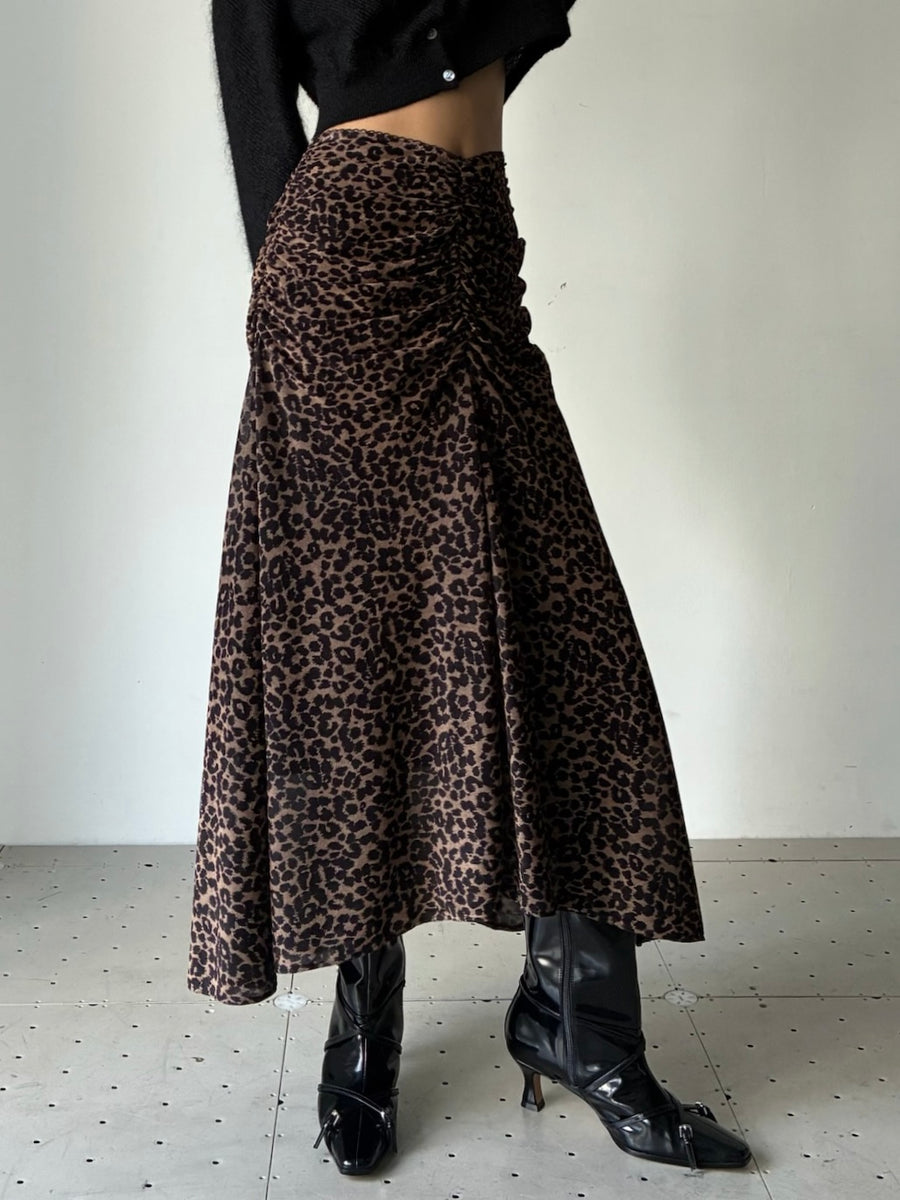 FETICO (フェティコ) | PRINTED VELVET TULLE GATHERED SKIRT