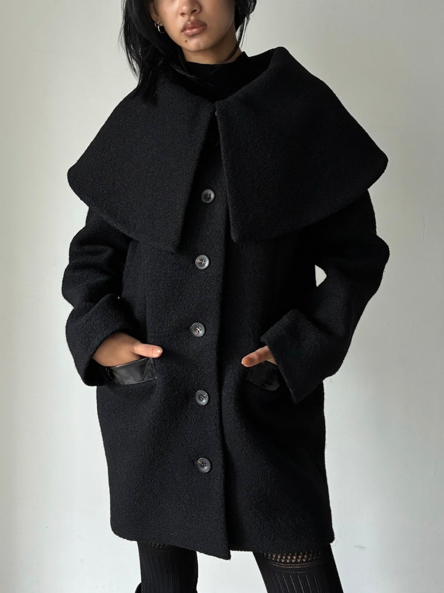 FETICO (フェティコ) | BOUCLE WOOL CAPE COAT BLACK – ADDITION ADELAIDE