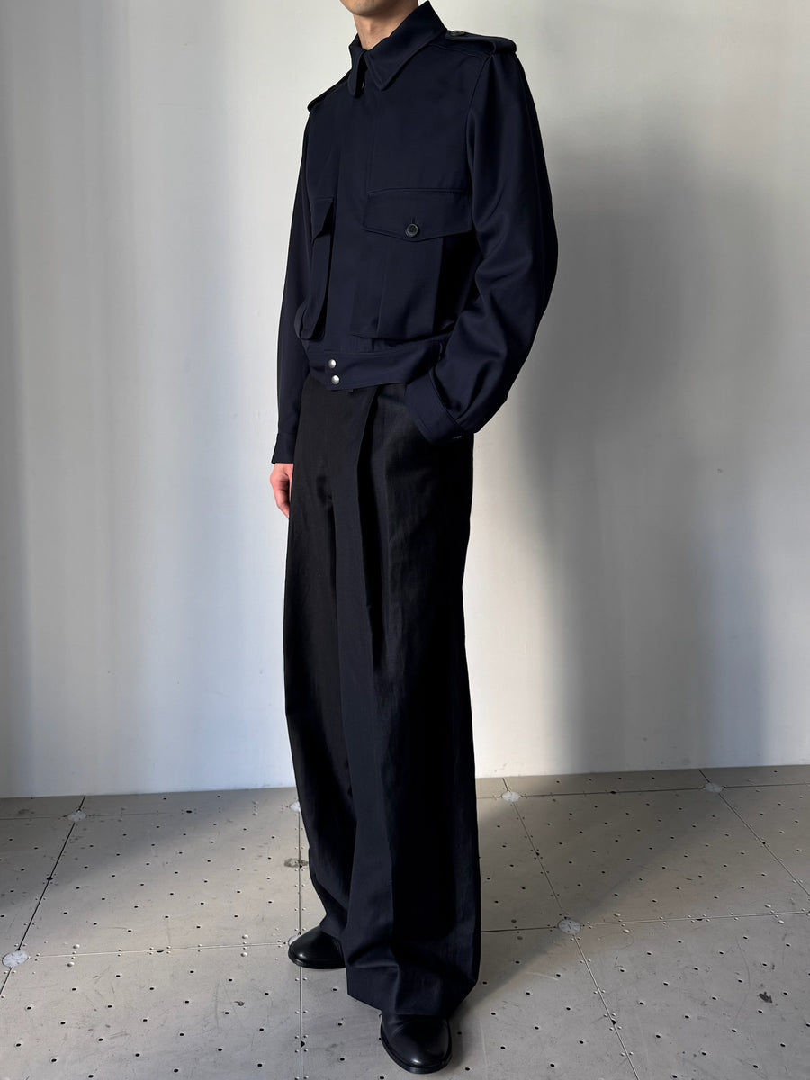 DRIES VAN NOTEN 01200-PEPPER 1211 M.W.PANTS BLACK ドリス
