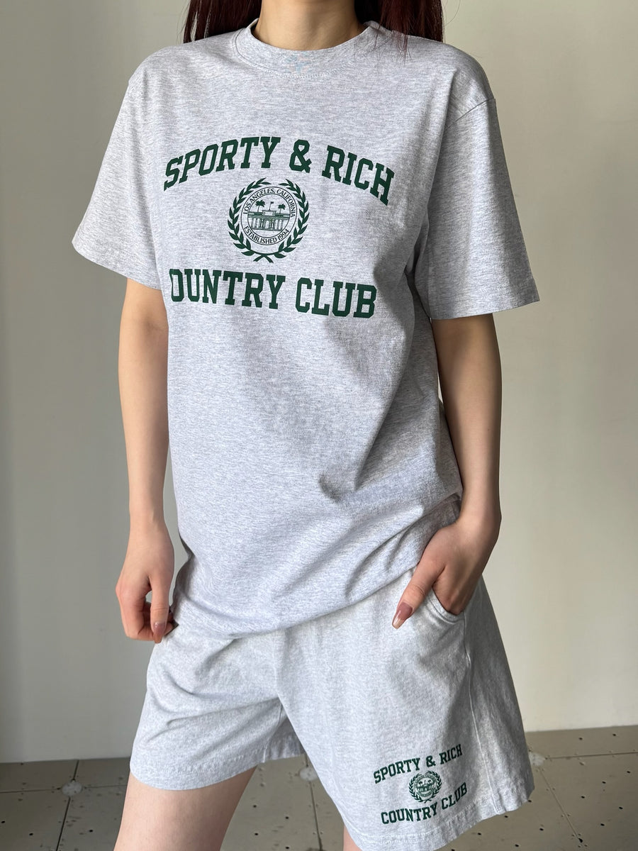 Sporty&Rich VARSITY CREST T-SHIRT GREY Tシャツ – ADDITION ADELAIDE 