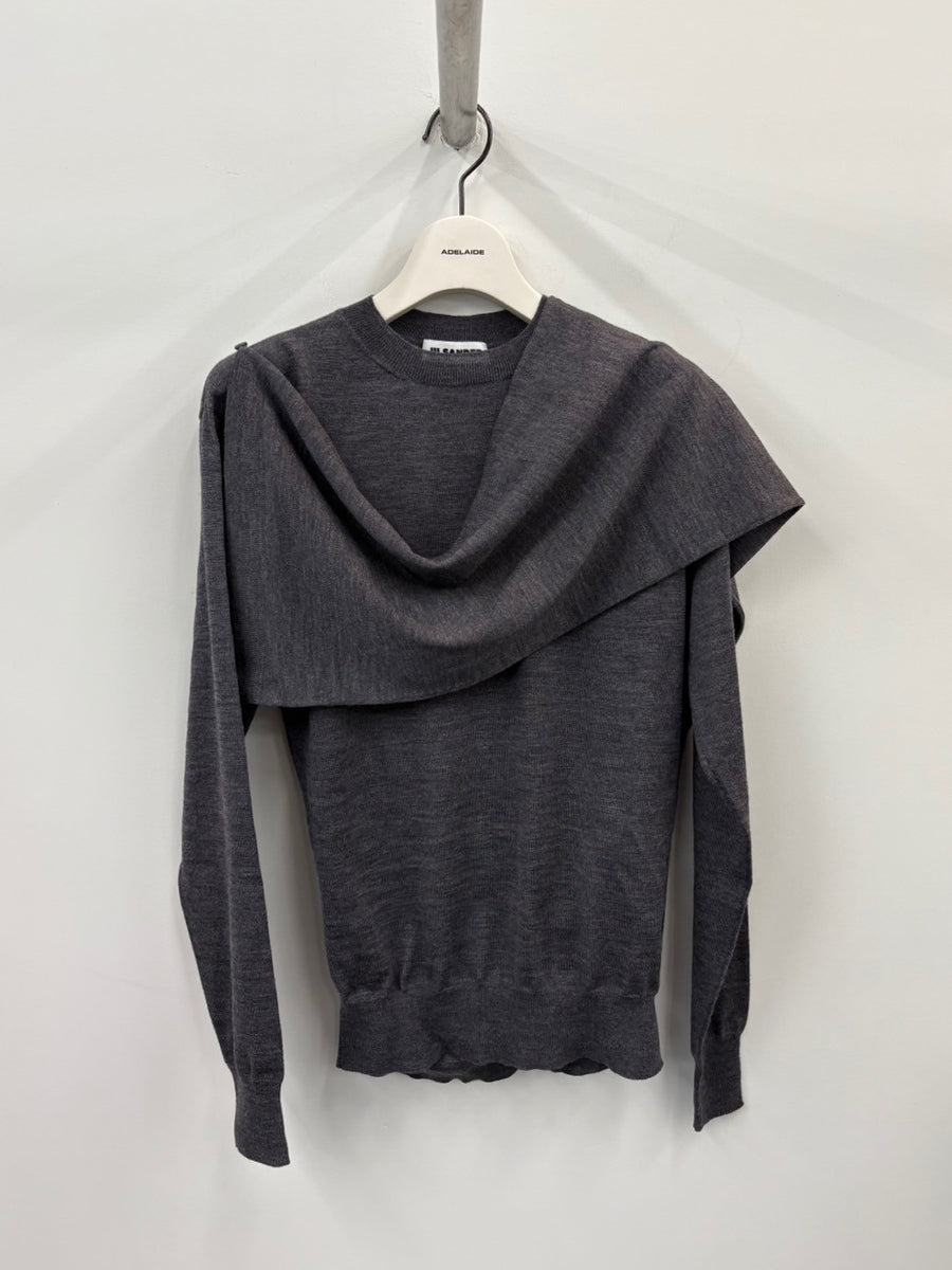 JIL SANDER (ジルサンダー) | CN LS JUMPER W/ DRAPED PANEL
