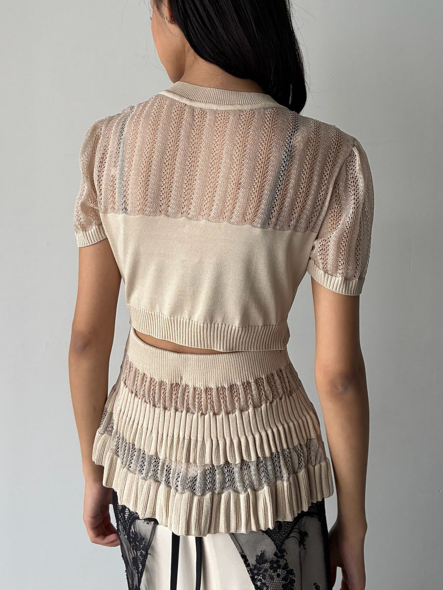 FETICO (フェティコ) |【FTC262-0703】CONVERTIBLE SHEER STRIPE KNIT