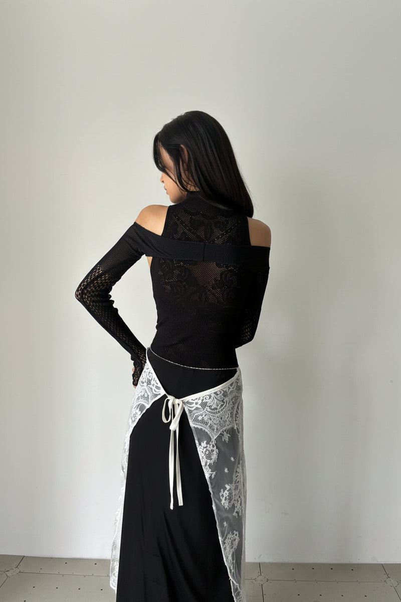 FETICO (フェティコ) |【FTC262-0714】RASCHEL LACE KNIT CROPPED