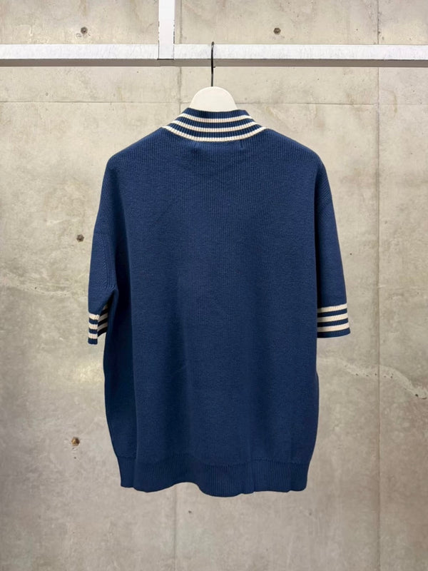 【SS26M303】KNIT SHORT SLEEVE SWEATER NAVY