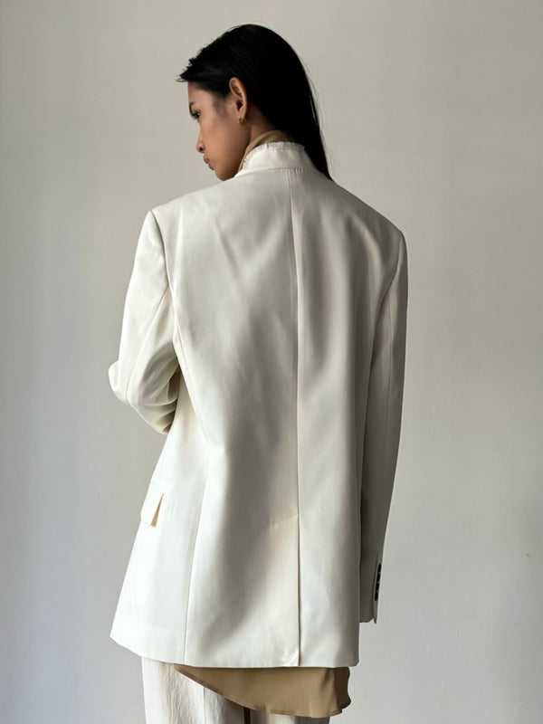 【253-WRZ0054-FB0435-116】Raw Lapel Jacket IVORY