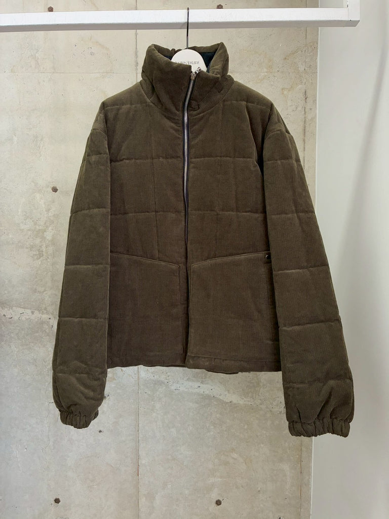 QUILTED CORDUROY PUFFER IN COTTON/WOOL-CASHMERE KHAKI
