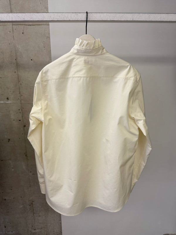 ZIP-UP FRILL COLLAR SHIRT OFFWHITE