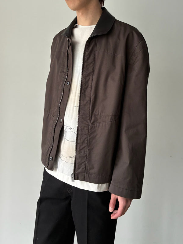 【OW1208 LF1531】LEATHER COLLAR BLOUSON BROWN
