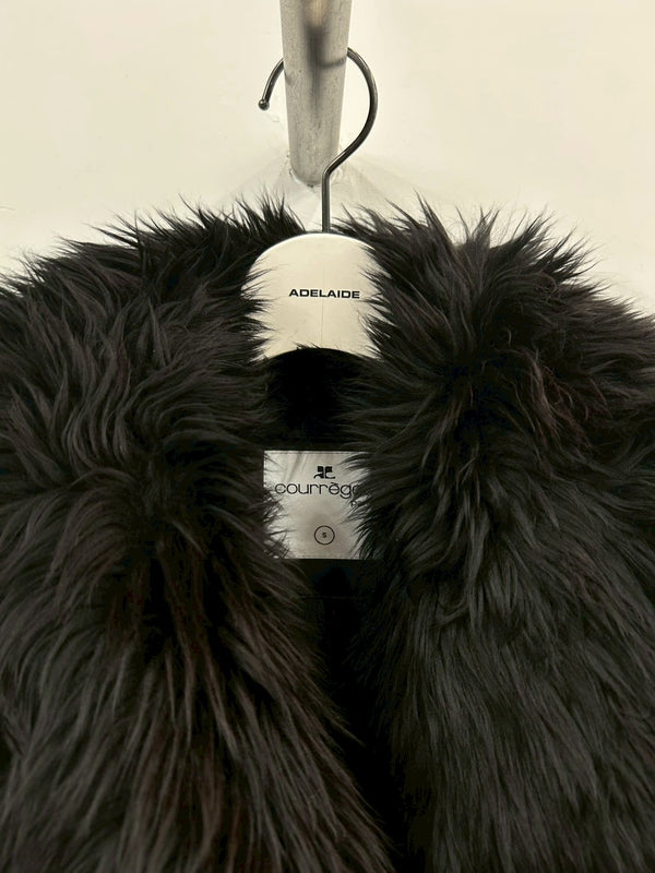 SHEARLING BELTED COAT BLACK