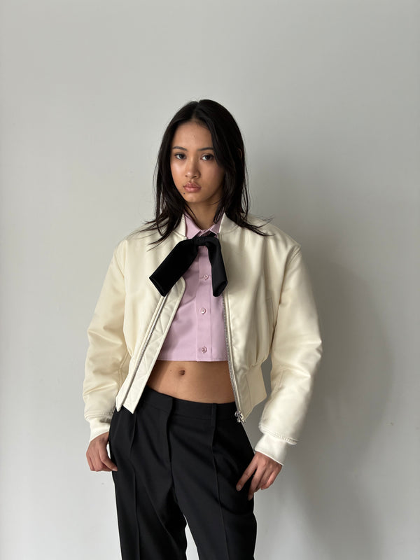 CROPPED BOMBER IVORY