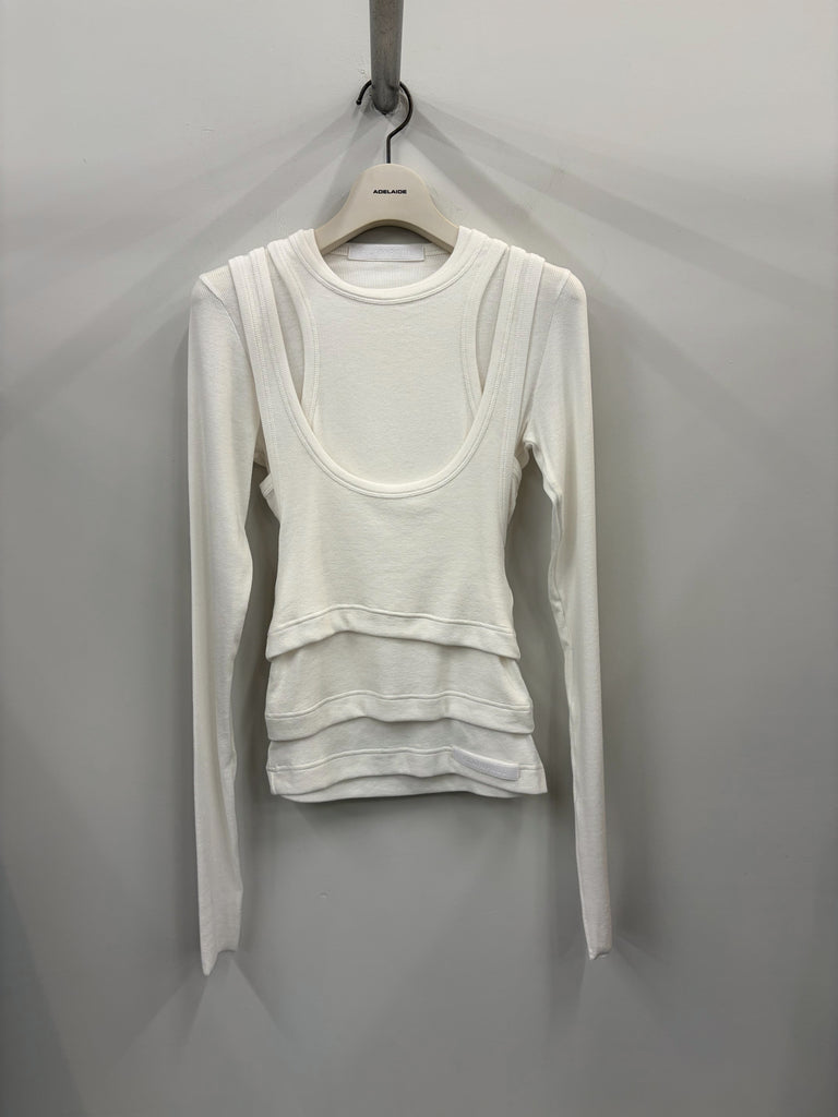 【34AP00APJETO06061】3 LAYER L/S TOP WHITE