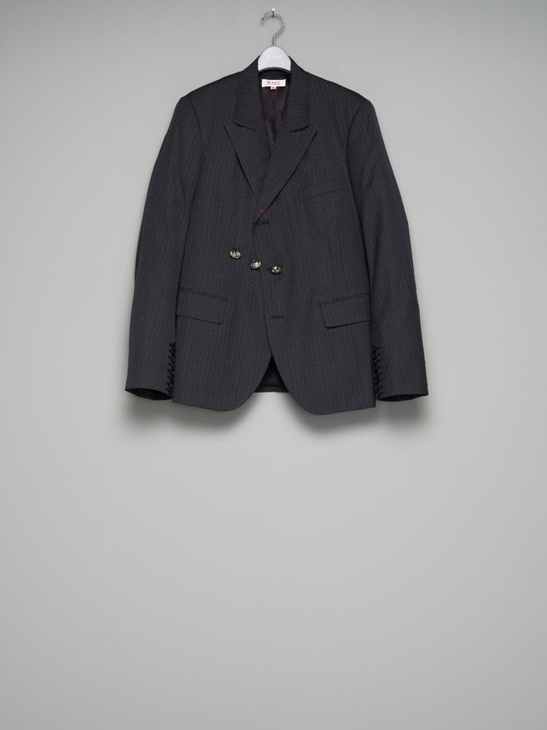 RED BAR TACK TAILORED JACKET BLACK