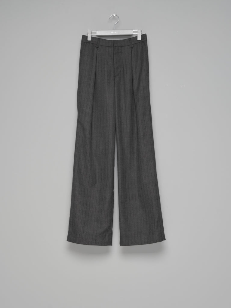 【M26H9PL004】INVERTED PLEATS WIDE TROUSERS BLACK