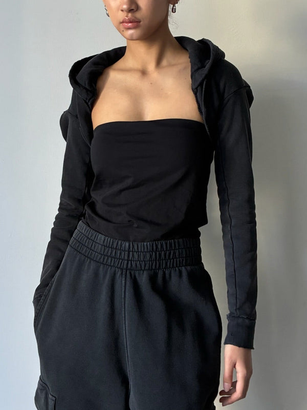 HOODED BOLERO BLACK