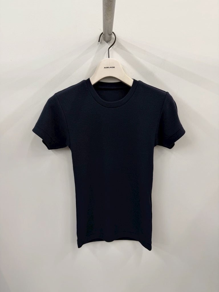 【034-026-CT015】RIB SHORT SLEEVE TS NAVY