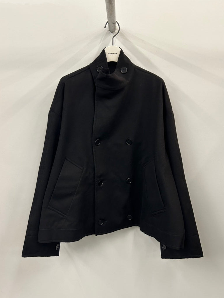 NO.286 HEAVY WOOL CROPPED OVERSIZED JACKET BLACK
