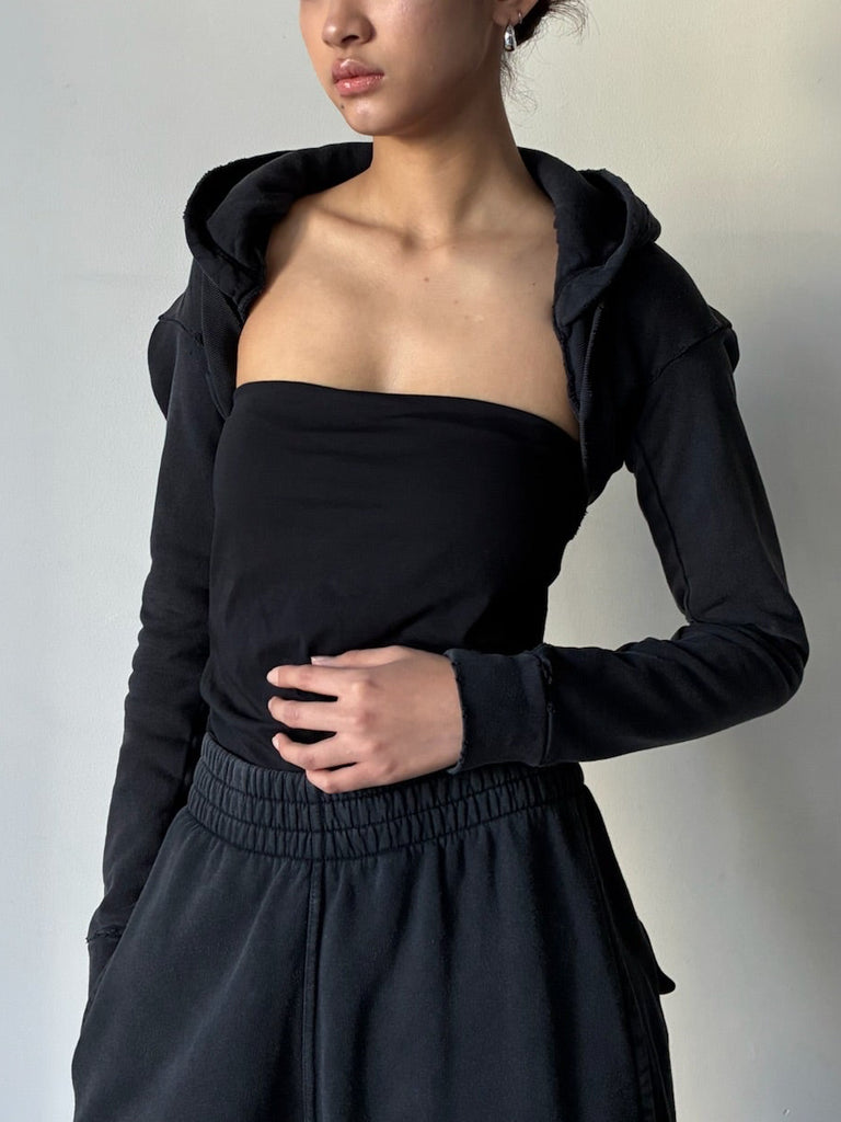 HOODED BOLERO BLACK
