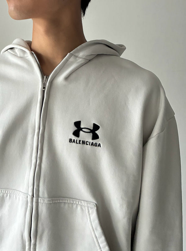 ZIP-UP HOODIE WHITE