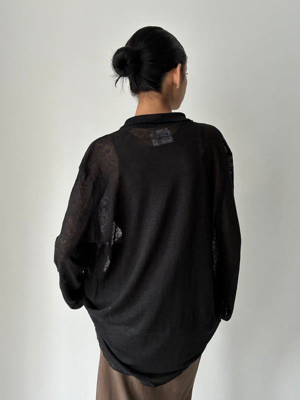 【S12-197 (S18)】NO.197 LINEN JERSEY SHIRT BLACK