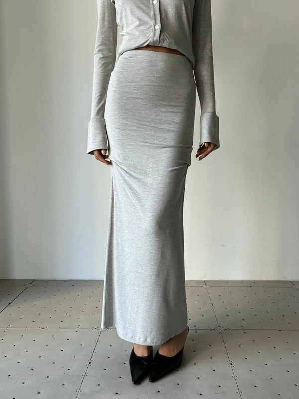 【263-WRB0416-FB0676-039】Draped Jersey Skirt GREY