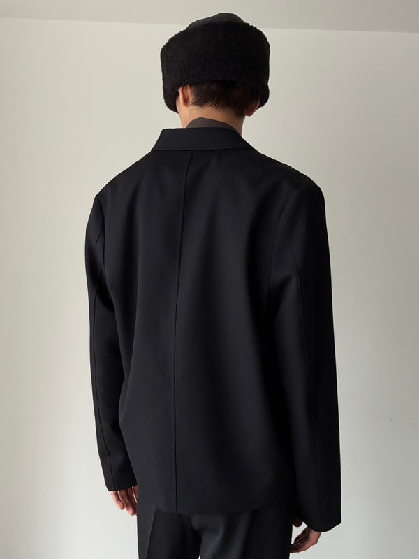 EVERYDAY FLEECE JACKET IN WOOL/NYLON NAVY