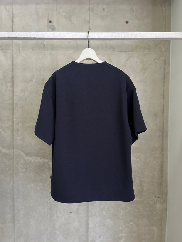 【J22GC0222J20018401】T-SHIRT SS ZIP UP EMB NAVY