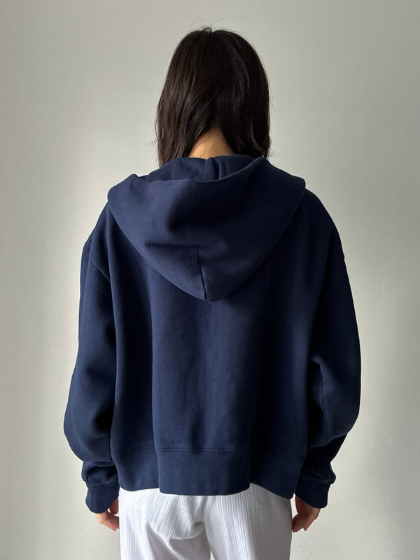 【33SR02ST09476269BL106】Vendome LA Embroidered Zip Hoodie NAVY