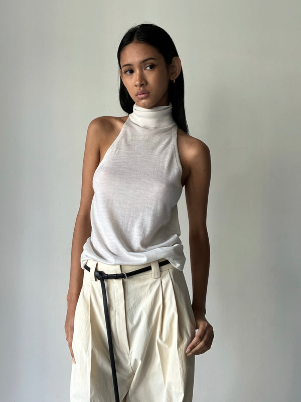 【34GS01TOP1】GABI HALTER TOP WHITE