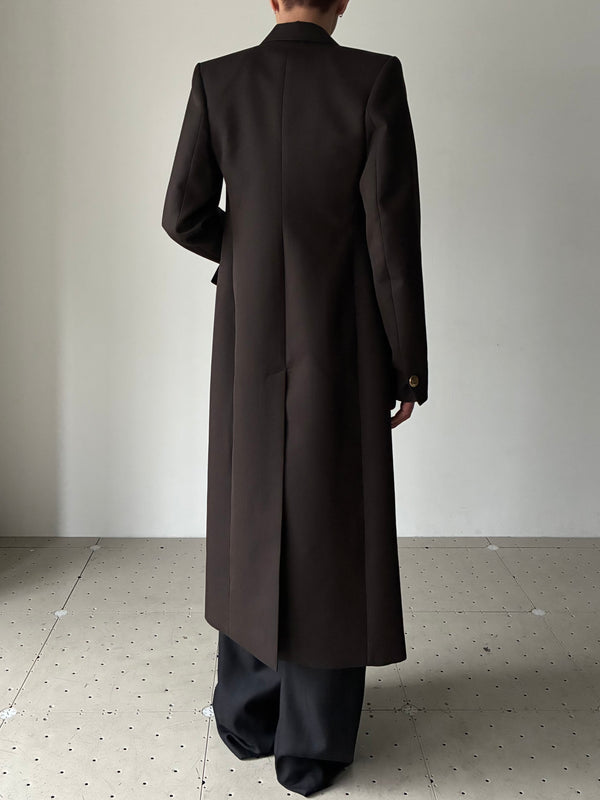 【問い合わせ商品】LONG DOUBLE CROISURE PETIT COL BROWN