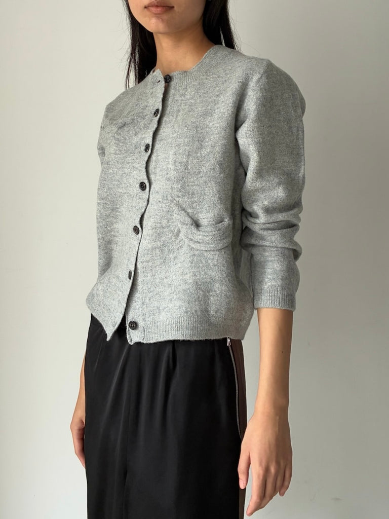 DISTORTED CARDIGAN GREY