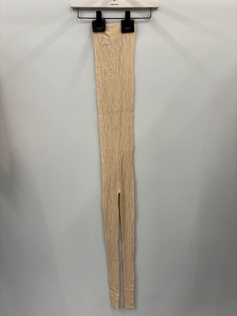 LACE COLLANT SKIRT BEIGE