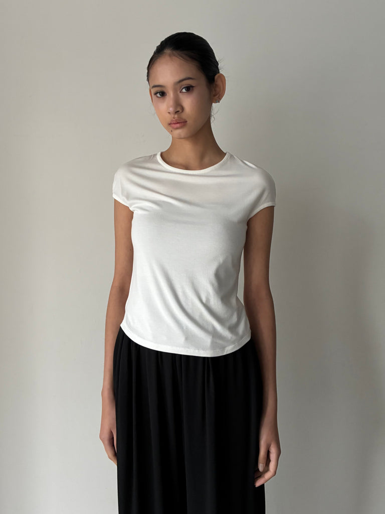 Collagen French Sleeve T-shirt WHITE