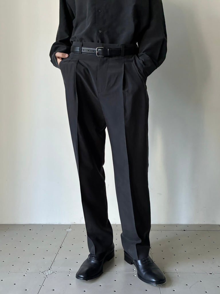 【26a/114-s-00-bk-02】Exclusive シルクタックパンツ BLACK