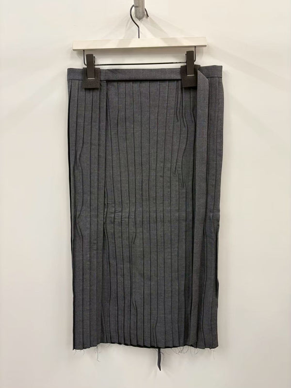 APRON FLAT SKIRT WOOL GREY