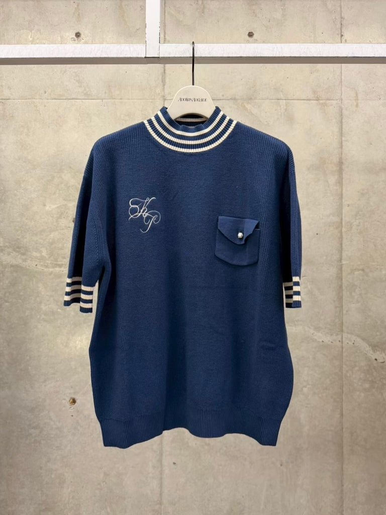 【SS26M303】KNIT SHORT SLEEVE SWEATER NAVY