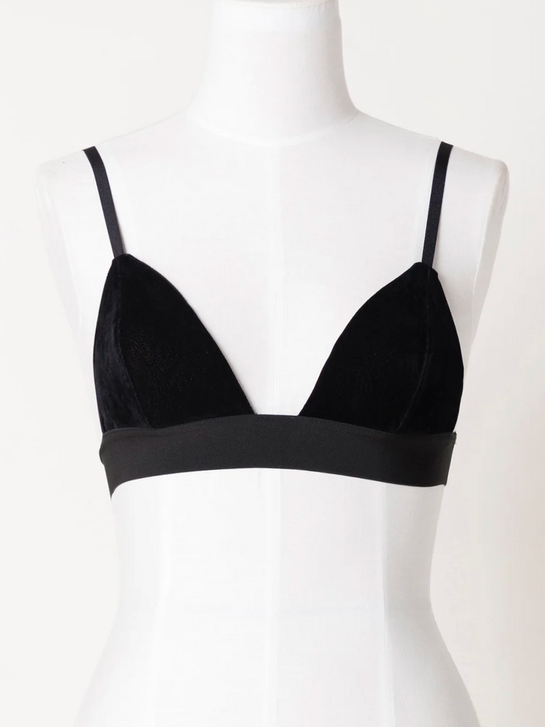 VELVET BRALETTE BLACK