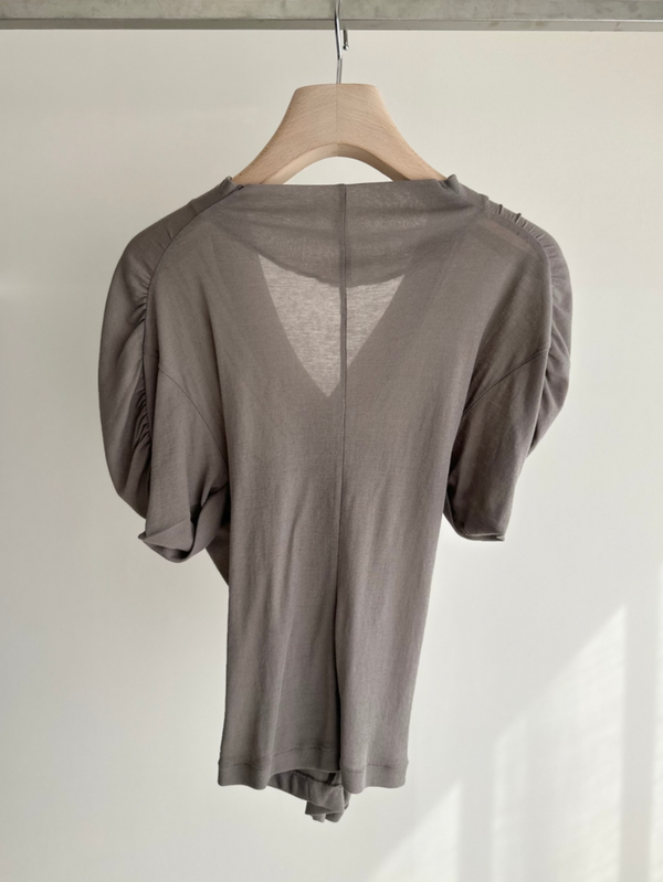 SKIN TOUCH SHIRRING TOPS GREY