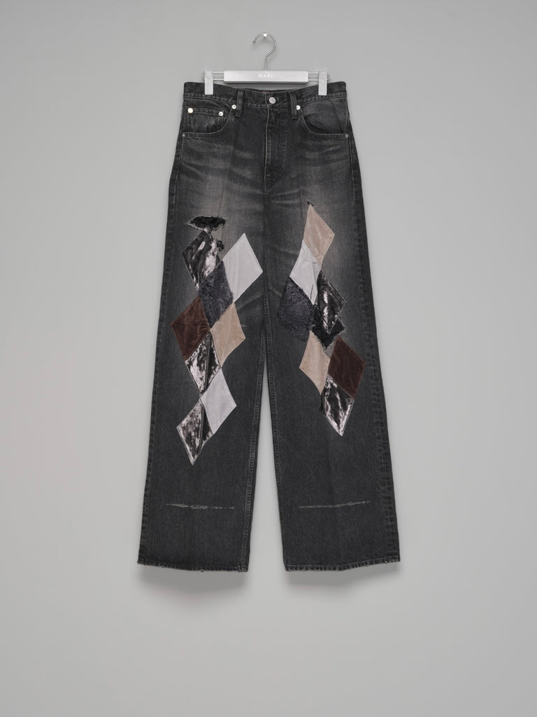 【B26H9PL002】MB DIAMOND WIDE JEANS BLACK