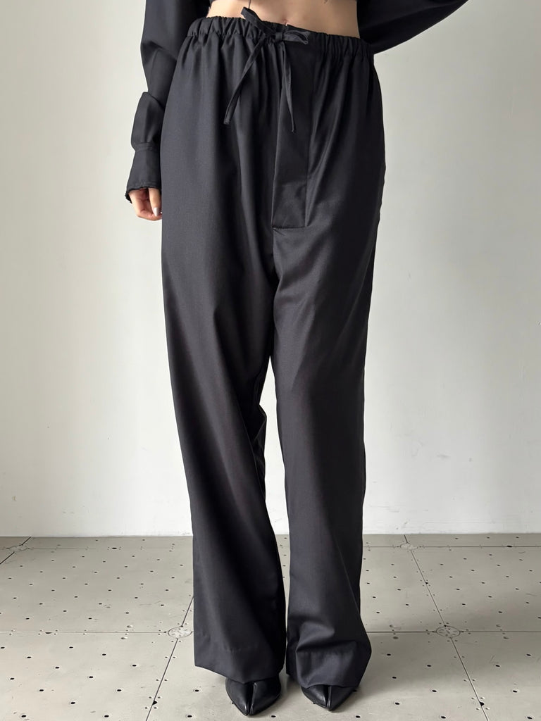 【S15-288(S19)】NO.288 FINE WOOL DRAWSTRING TROUSERS BLACK