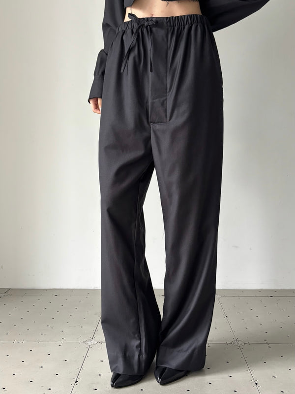【S15-288(S19)】NO.288 FINE WOOL DRAWSTRING TROUSERS BLACK