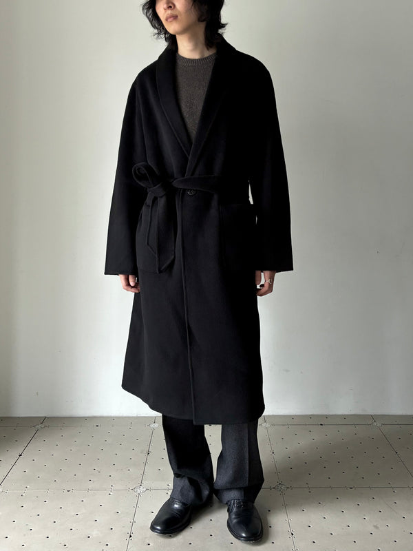 【264-MRO0024-FB0811-001】ROBE DOUUBLE COAT BLACK