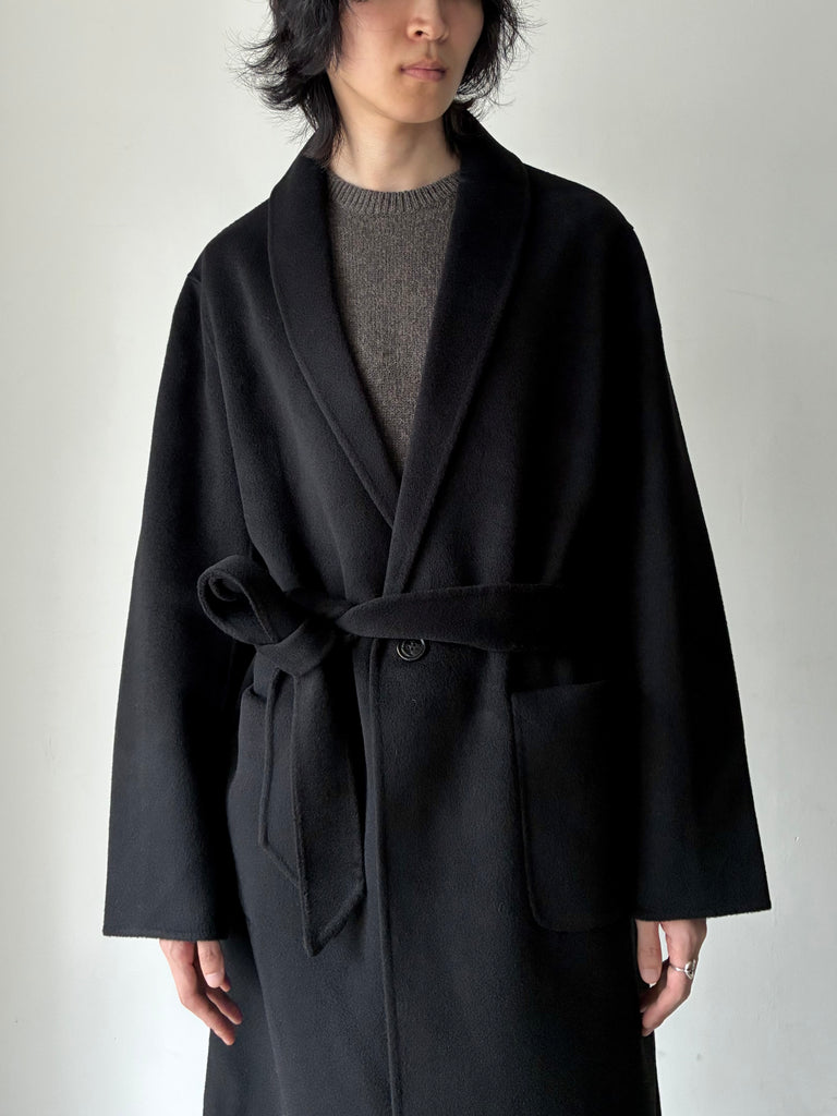 【264-MRO0024-FB0811-001】ROBE DOUUBLE COAT BLACK