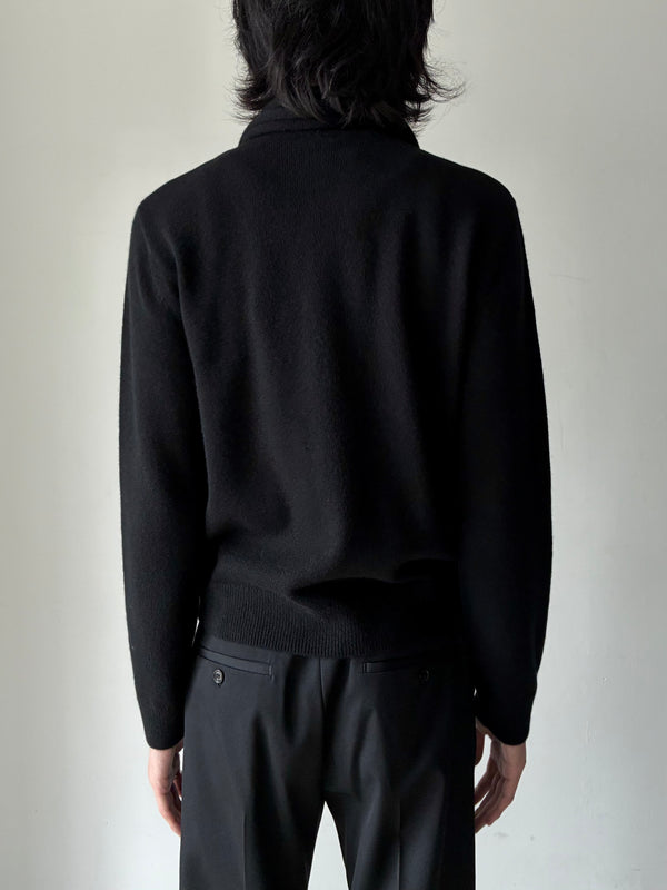 【264-MRT0065-YA0316-001】SCARF CARDIGAN BLACK