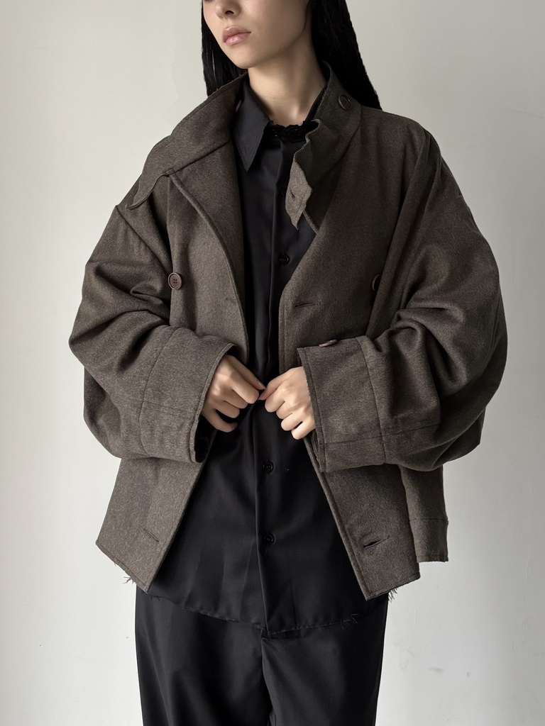 【S15-286 (S19)】NO.286 HEAVY WOOL CROPPED OVRESIZED JACKET KHAKI