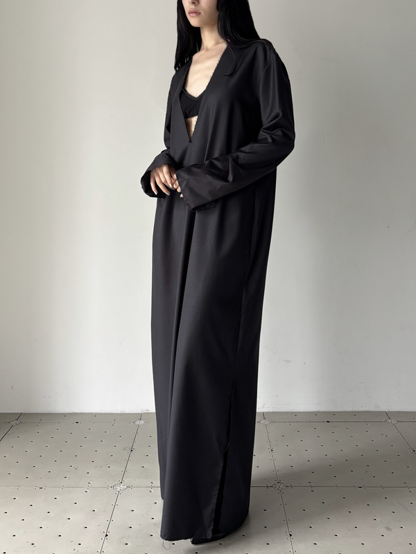 【S9-125(S19)】NO.125 FINE WOOL LONGSLEEVE DRESS BLACK