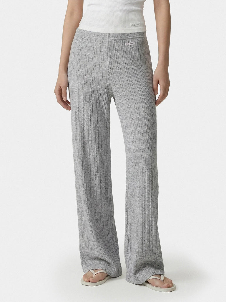 【33SR02PA06876326GY03】Signature Logo Pointelle Trousers GREY