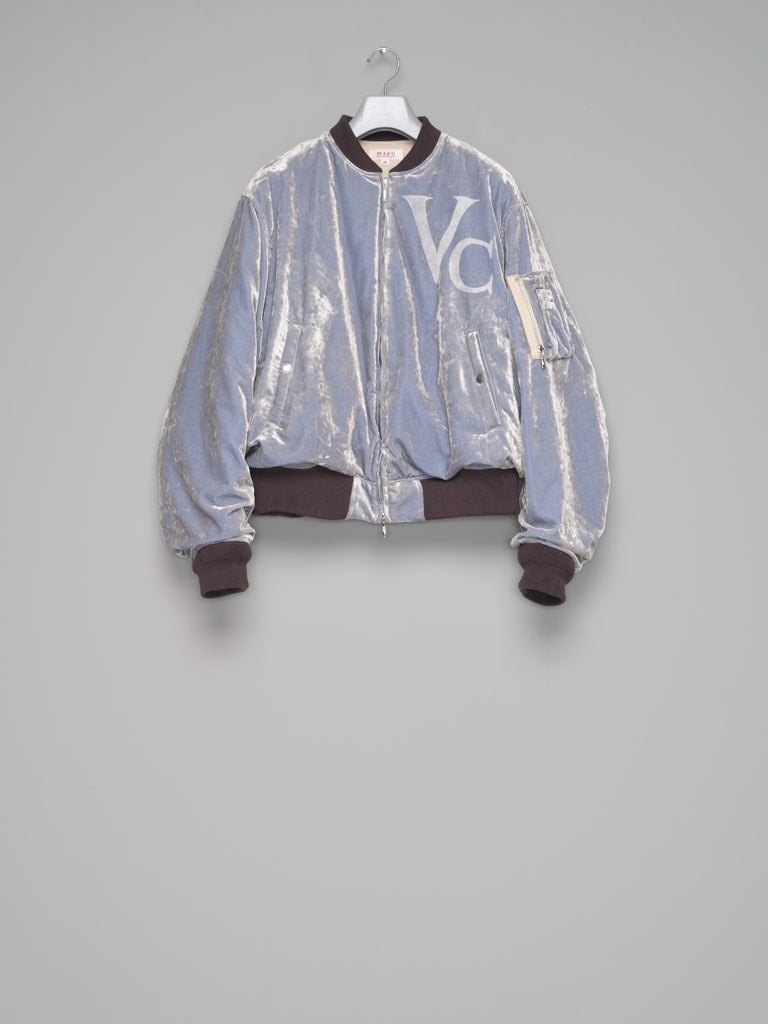 【M26H9BL004】VC VELVET PUFFER BOMBER JACKET BLUE